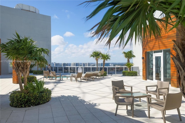 view of patio featuring a community pool