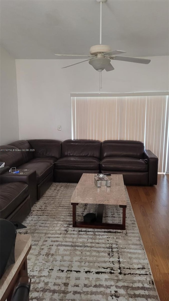 living room with wood-type flooring