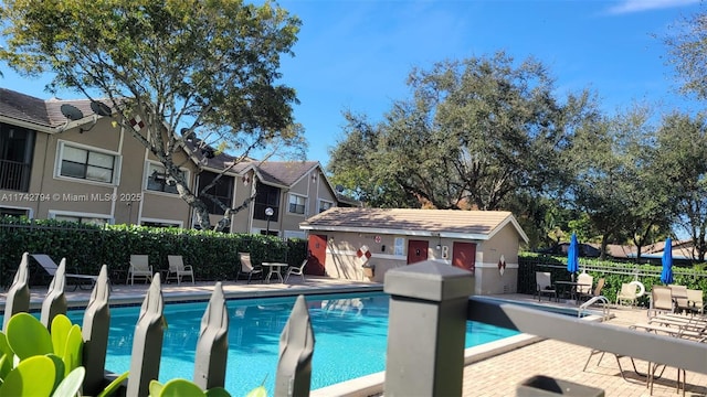 view of pool with a patio area