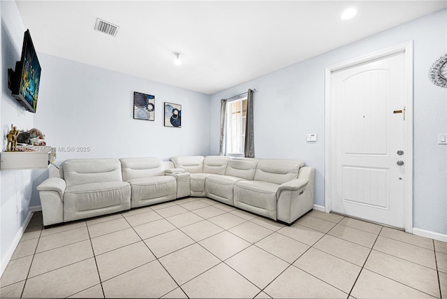 view of tiled living room