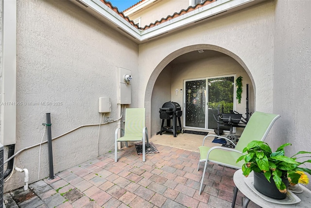 view of patio featuring grilling area