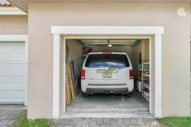 view of garage