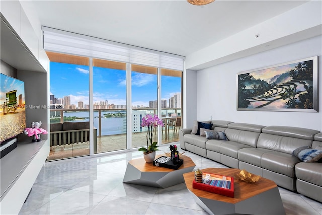 3330 NE 190th St Unit 1715, Aventura, FL 33180 - living area featuring a skyline view and a wall of windows