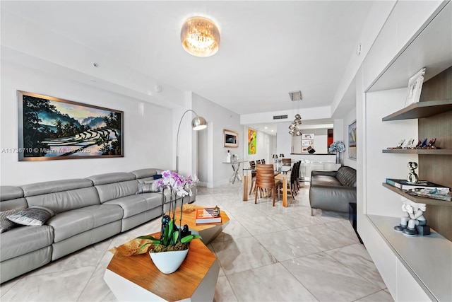 3330 NE 190th St Unit 1715, Aventura, FL 33180 - living area with light marble finish floors