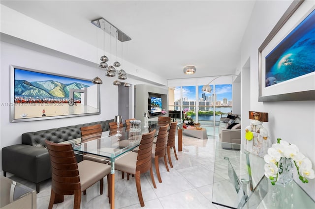 3330 NE 190th St Unit 1715, Aventura, FL 33180 - dining room featuring expansive windows and light marble finish floors