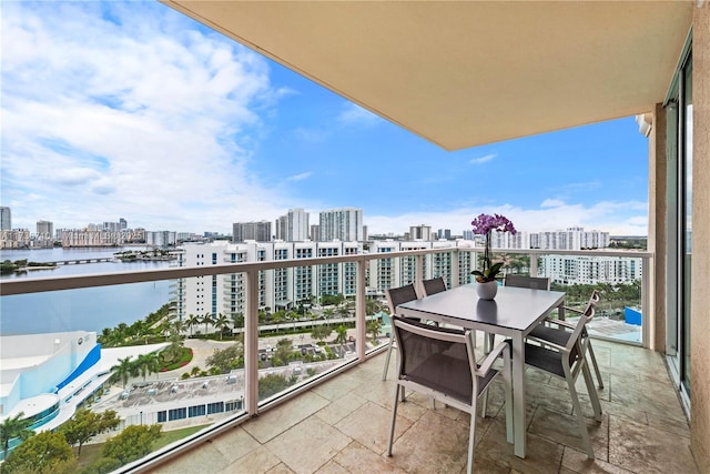 3330 NE 190th St Unit 1715, Aventura, FL 33180 - balcony with a view of city, a water view, and outdoor dining area