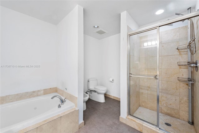 3330 NE 190th St Unit 1715, Aventura, FL 33180 - full bathroom featuring a stall shower, toilet, a garden tub, and a bidet