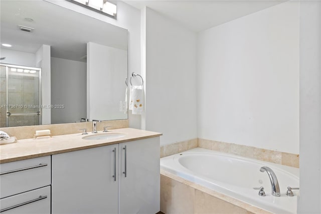 3330 NE 190th St Unit 1715, Aventura, FL 33180 - full bath with a stall shower, a bath, and vanity