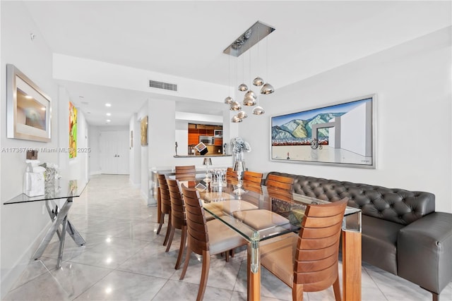 3330 NE 190th St Unit 1715, Aventura, FL 33180 - dining room featuring baseboards, recessed lighting, and light tile patterned floors