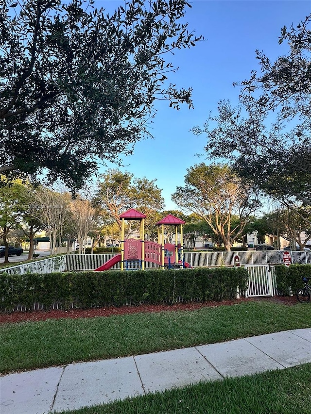 view of jungle gym