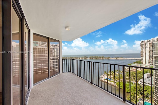 balcony with a water view