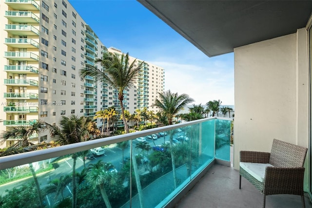 balcony featuring a city view