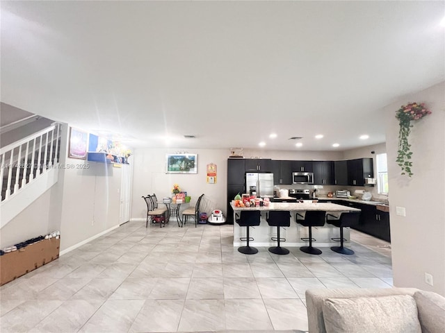 6411 Osprey Landing St, Davie, FL 33314 - living room with recessed lighting and stairs