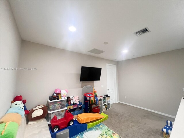 6411 Osprey Landing St, Davie, FL 33314 - rec room featuring visible vents, recessed lighting, baseboards, and carpet floors