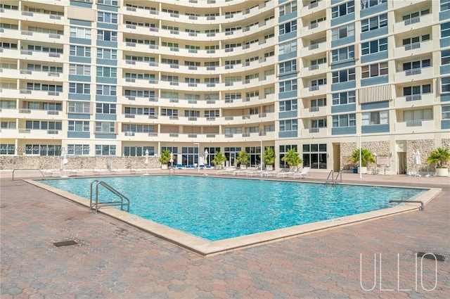 view of pool with a patio area