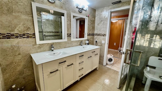 481 Ives Dairy Rd Unit 301-4, Miami, FL 33179 - bathroom featuring vanity and tile walls