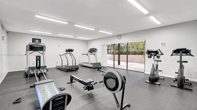 481 Ives Dairy Rd Unit 105-4, Miami, FL 33179 - gym with baseboards and visible vents