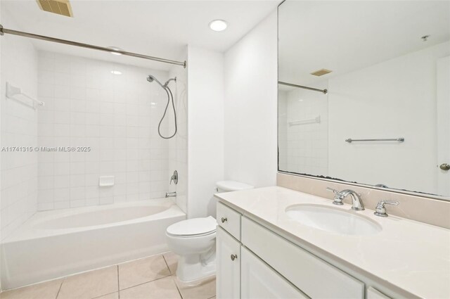 2000 N Bayshore Dr Unit 304, Miami, FL 33137 - bathroom featuring tile patterned flooring, toilet, vanity, and shower / bath combination