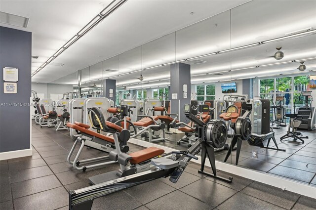 2000 N Bayshore Dr Unit 304, Miami, FL 33137 - exercise room with plenty of natural light