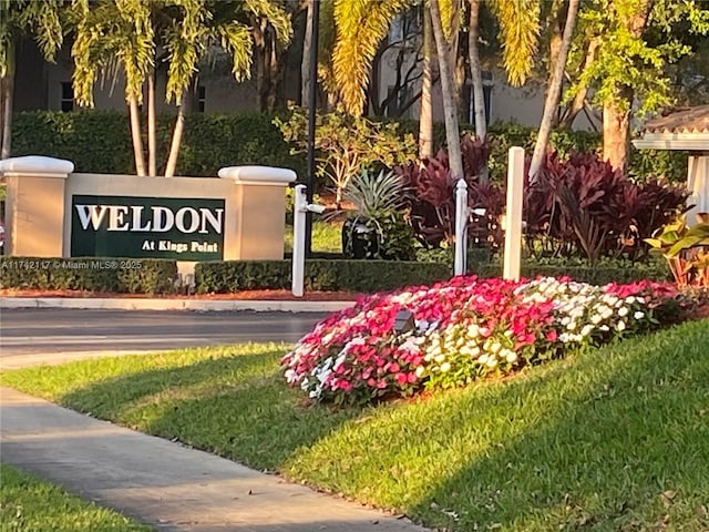 view of community sign