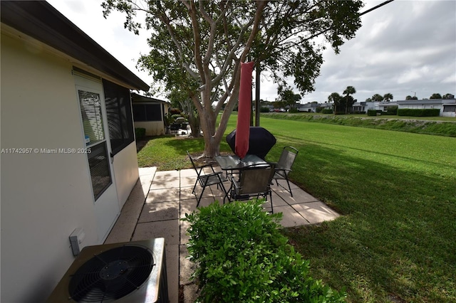 view of patio featuring central air condition unit