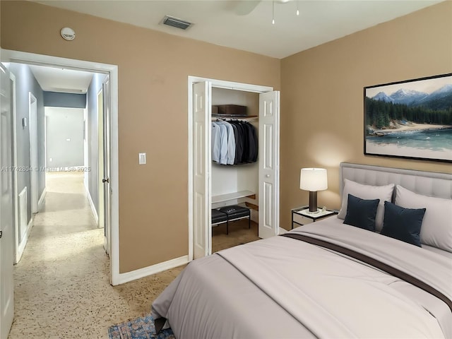 bedroom with a closet