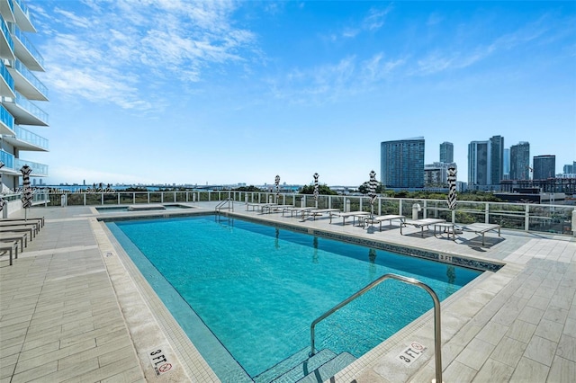 view of pool with a patio