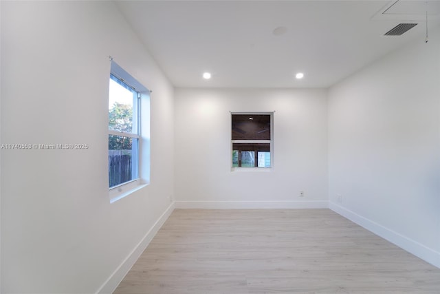 empty room featuring light wood-type flooring