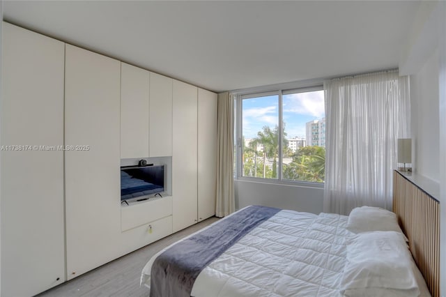 bedroom featuring light hardwood / wood-style flooring