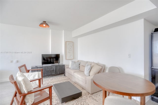 living room featuring light hardwood / wood-style flooring