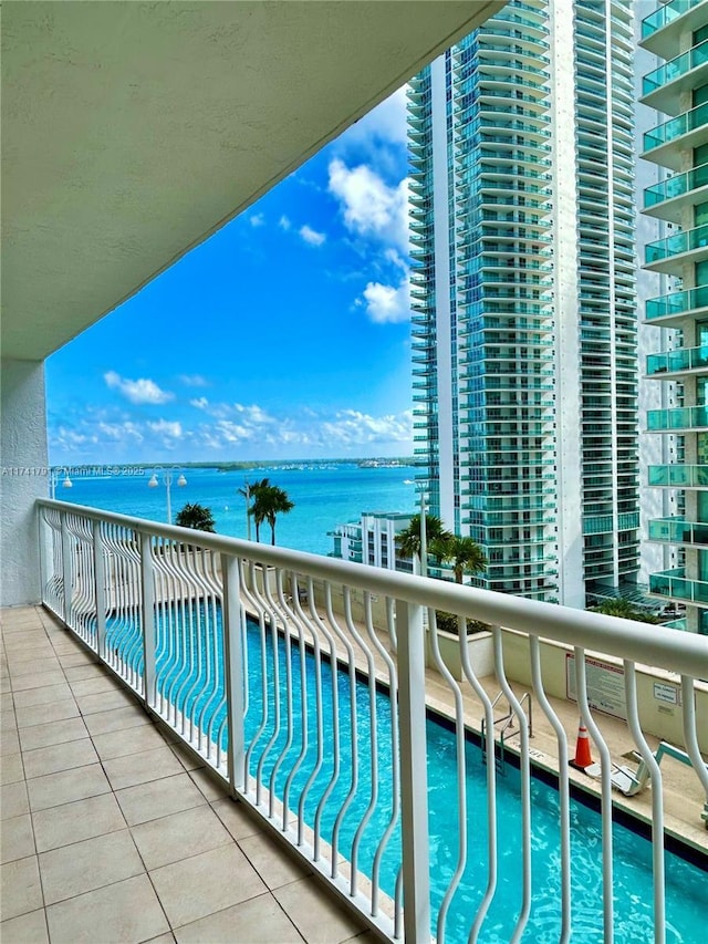 balcony with a water view