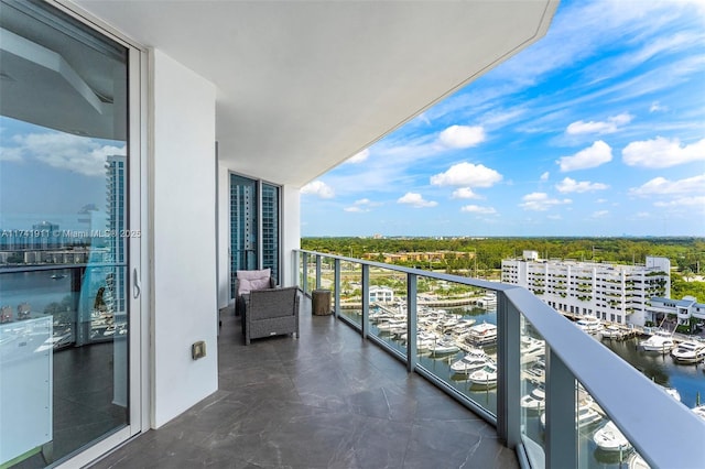 balcony with a water view