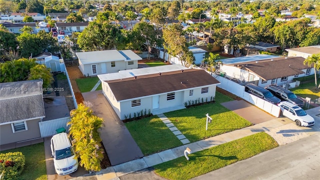 drone / aerial view with a residential view