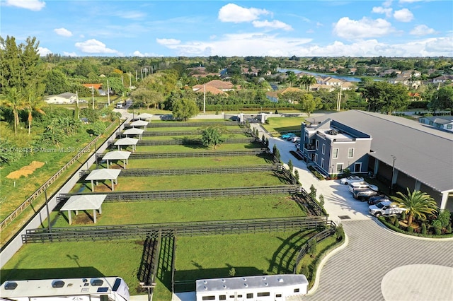 aerial view with a rural view