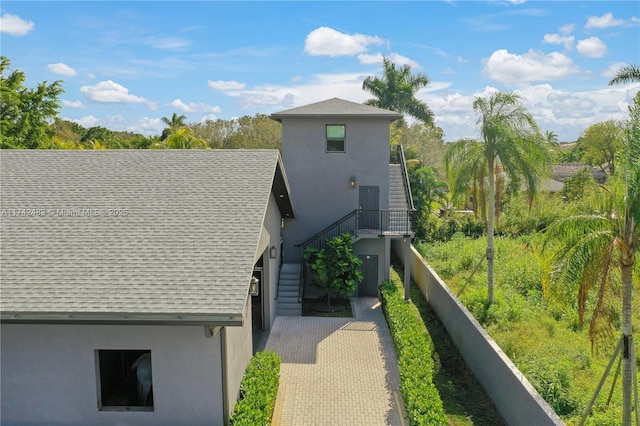 exterior space with a balcony