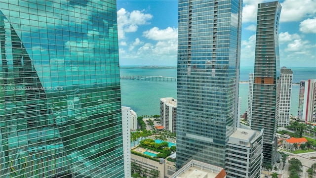 view of city with a water view