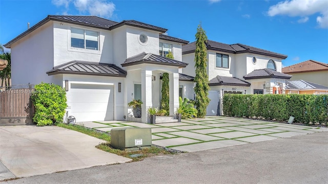 view of front of home with a garage