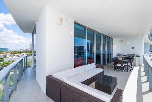 balcony with an outdoor hangout area