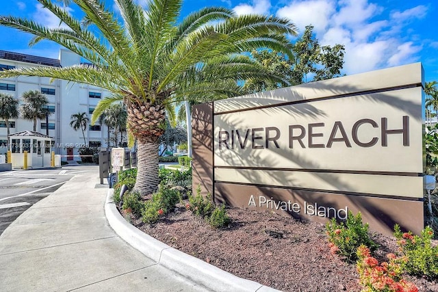 view of community sign