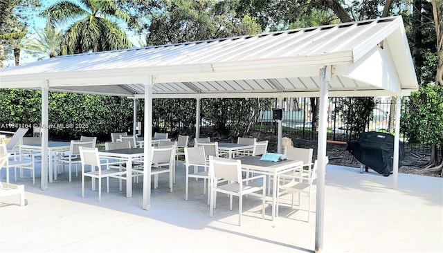 view of patio with a gazebo and grilling area