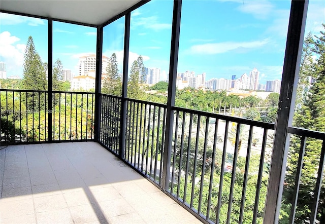 view of unfurnished sunroom