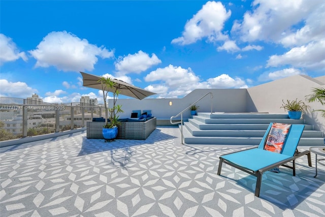 view of patio featuring an outdoor living space