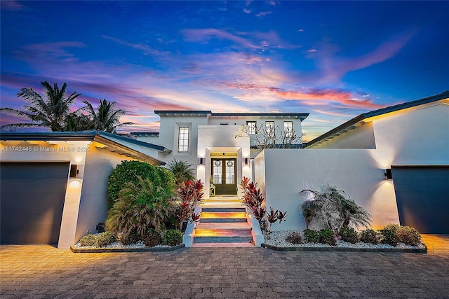 view of front of home featuring a garage