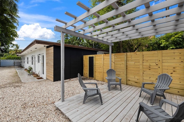 deck with a pergola