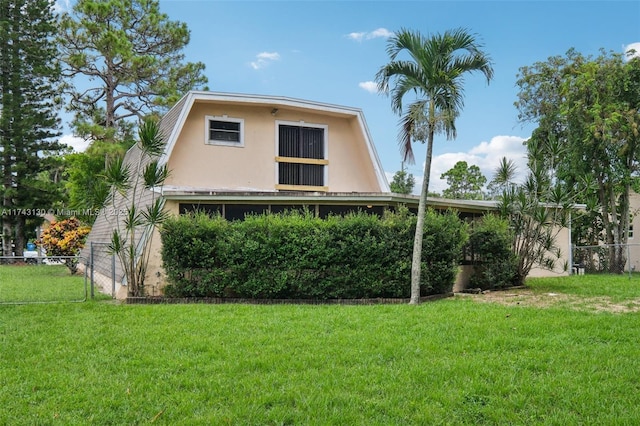 exterior space with a yard