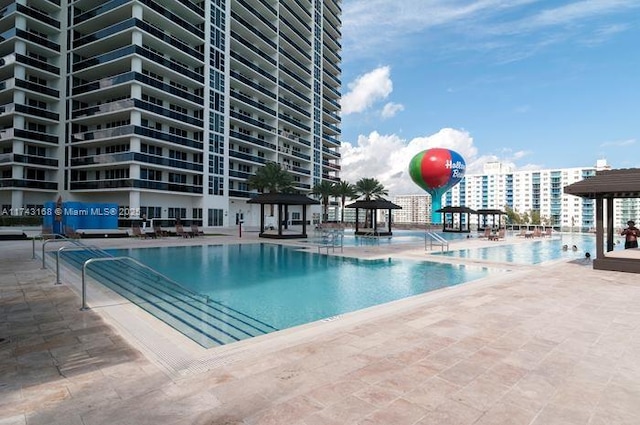 view of pool with a patio area