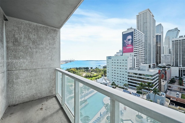 balcony with a water view