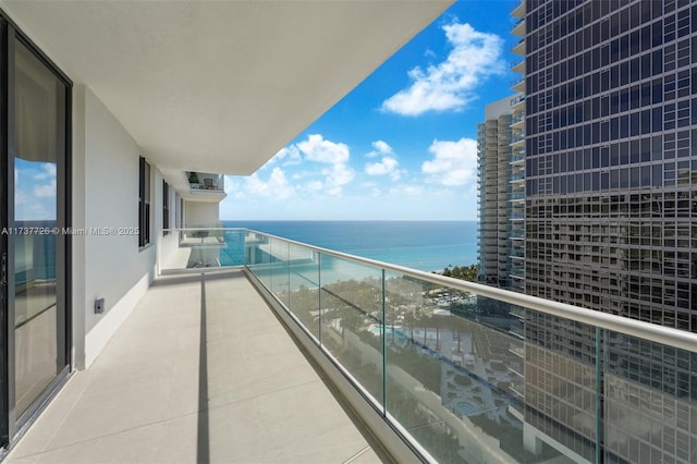 balcony with a water view