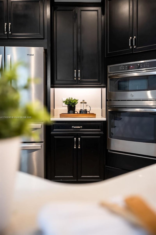 kitchen with appliances with stainless steel finishes