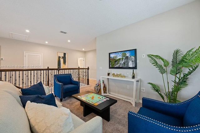 living room featuring carpet floors